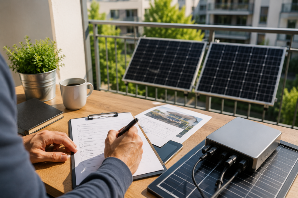 Balkonkraftwerk anmelden:Einfach erklärt 2026 Vorbereitung der Balkonkraftwerk Anmeldung mit Dokumenten und Solarpanels